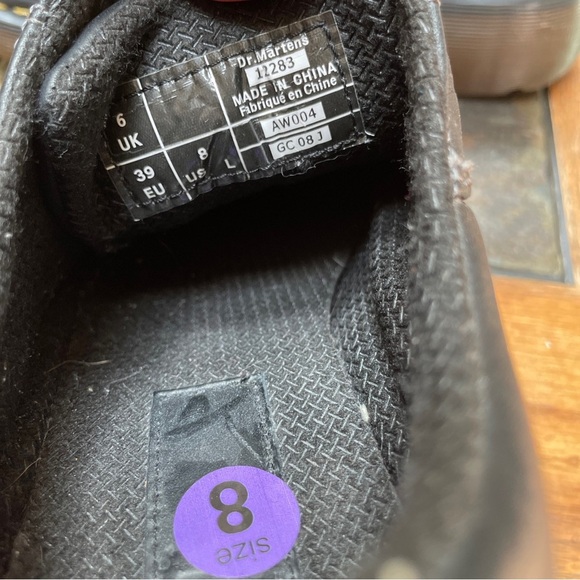Vintage Dr. Martens 12283 Black Pebbled Leather Daisy Platform Chunky 90s Size 8 - Picture 6 of 6